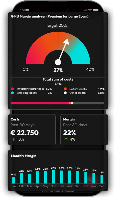 gmu app screenshot margin analyser